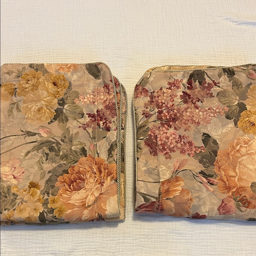 BURLINGTON Monaco Pillow Shams Trimmed in Rope Standard Size Floral Elegant